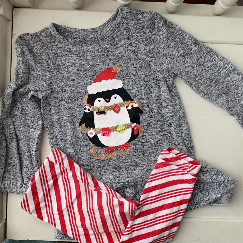 Cat&Jack Baby Christmas/Holiday Candy Cane Outfit